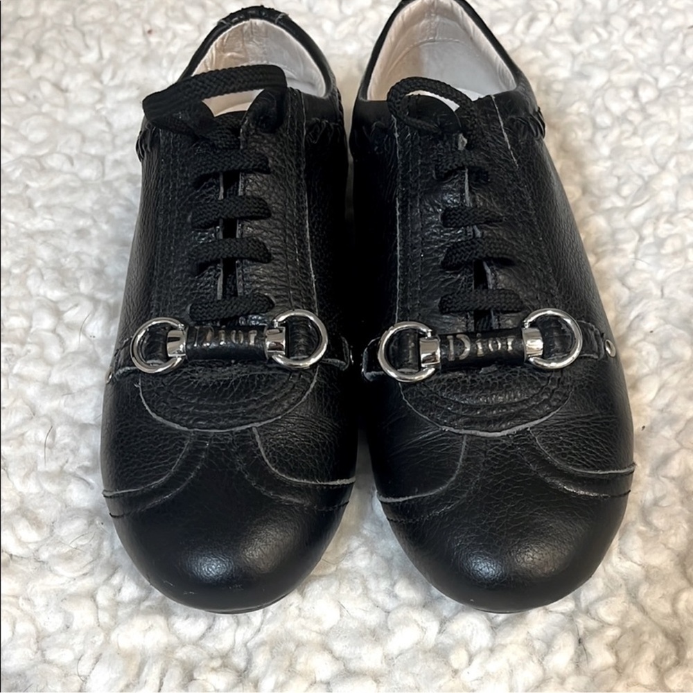 Dior Black Leather Sneakers with Silver Accents
